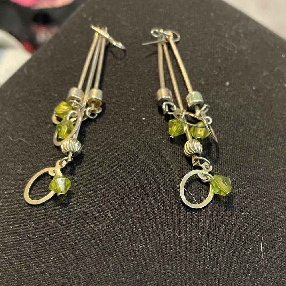 Elegant Green Dangle Earrings